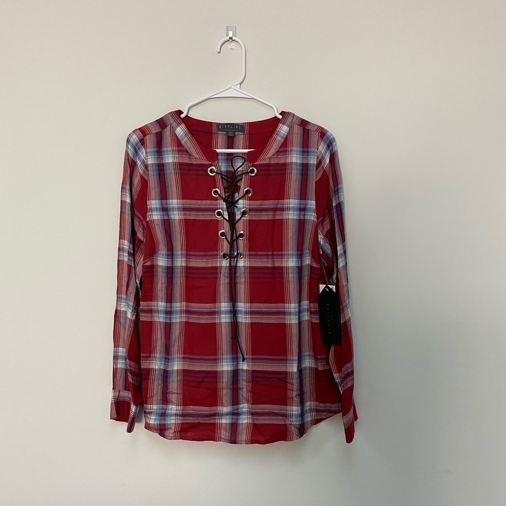 BNWT highline collective flannel look tee XS